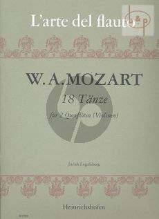 Mozart 18 Tanze 2 Flöten oder Violinen (Spielpartitur) (Judah Engelsberg)