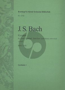 Bach Konzert c-moll BWV 1060 2 Cembali-Streicher-Bc Cembalo 1 Stimme