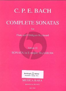 Bach Sonatas Vol.3 E-major WQ.84[H.506] Flute with obl.Cembalo (Ulrich Leisinger)