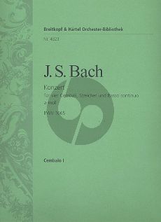 Bach Concerto a-moll BWV 1065 4 Cembali-Str.-Bc Cembalo 1 Stimme