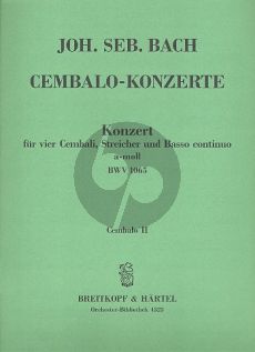 Bach Concerto a-moll BWV 1065 4 Cembali-Str.-Bc Cembalo 2 Stimme