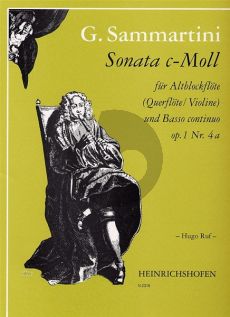 Sammartini Sonata c-moll Op. 1 No. 4A Altblockflöte [Fl./Vi.] und Bc (Hugo Ruf)