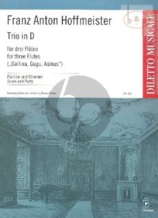 Hoffmeister Trio D-major 3 Flutes (Terzetto) (Gallina-Gugu & Asinus) (Score/Parts) (edited by Otto Biba)