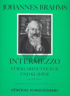 Brahms Intermezzo Op.119 No.3 C-Dur Klarinette in B und Klavier (herausgegeben von Nicolai Popov)