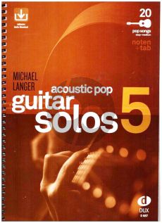 Acoustic Pop Guitar Solos 5 Noten und TAB - easy/medium (arr. Michael Langer) (Buch mit Audio online)