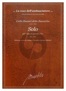 Zuccari Solo Viola da Gamba and Bc (Score/Parts) (edited by Cristiano Contadin and Monica Pelliciari)
