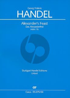 Handel Alexander's Feast HWV 75 Vocal Score