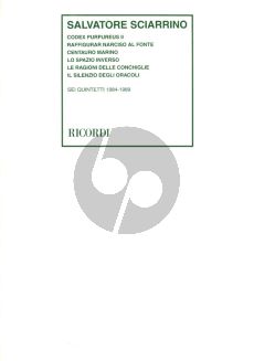 Sciarrino 6 Quintetti 1984 - 1989 for Piano Quintet Score