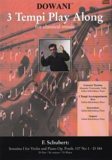Schubert Sonatina D-major Op.137 No.1 D.384 Violin (Solo Part-CD) (Dowani)