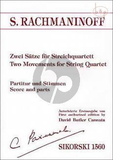2 Satze (Romance-Scherzo) 2 Violins, Viola and Violoncello Score/Parts