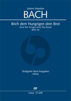 Bach Kantate BWV 39 Brich dem Hungrigen dein Brot Klavierauszug (Kantate zum 1. Sonntag nach Trinitatis)