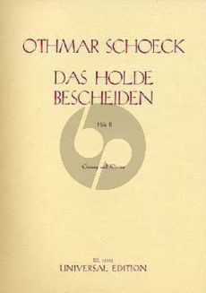 Scheock Das Holde Bescheiden Op.62 Vol.2 Gesang-Klavier (Eduard Möricke)