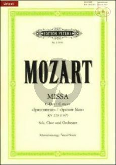 Mozart Missa Brevis C-dur KV 220 (196b) (Spatzenmesse) Soli-Chor-Orchester Klavierauszug (Klaus Burmeister)