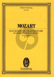 Mozart Maurerische Trauermusik KV 477 Orchester Studienpartitur