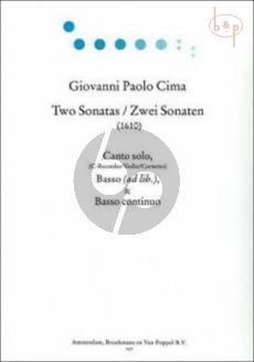 Cima 2 Sonatas per Canto (Soprano Recorder or Violn or Cornetto) (edited by Thiemo Wind) (Continuo by Cynthia Wilson)