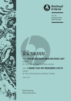 Telemann Kantate BWV 160 - Ich weiss, dass mein Erloser lebt (fruher J.S. Bach zugeschrieben) (KA) (dt./engl.)