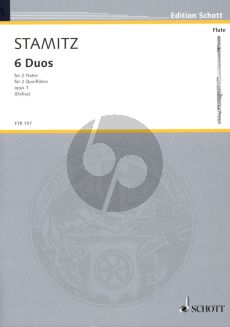 Stamitz 6 Duos Op. 1 for 2 Flutes (Playing Score) (edited by Nikolaus Delius)