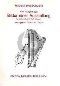 Mussorgsky 4 Stücke aus Bilder einer Ausstellung Cello und Harfe [Klavier] (Nicolas Bardach)
