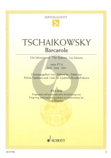 Tschaikowsky Barcarolle Op.37 nr.6 Juni Klavier (aus Die Jahreszeiten)