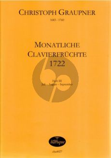 Graupner Monatliche Clavierfruchte 1722 Vol.3 Juli-August-September