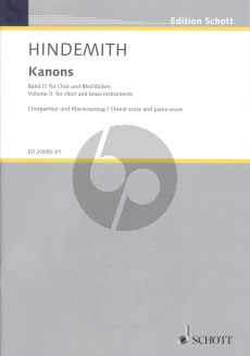 Hindemith Kanon Band 2 Chor mit Blechblaser (Chorpartitur mit Klavierauszug) (Frederik Zeller)