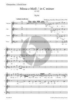 Mozart Missa c-minor KV 427 Soli-Choir-Orchestra (Choral Score) (edited by Ulrich Leisinger)