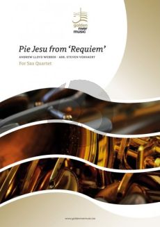 Lloyd Webber Pie Jesu from Requiem for Saxophone Quartet (SATB) Score and Parts (Arrangd by Steven Verhaert)