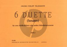 Telemann 6 Duette Vol. 2 No. 4 - 6 2 Altblockflöten (Hans-Ulrich Niggemann)