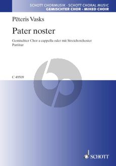 Vasks Pater Noster SATB a cappella (or with String Orchestra opt.) Choral Score (lat.)