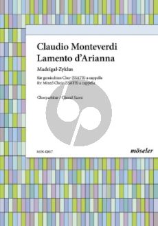 Monteverdi Lamento d'Arianna SSATB (Score) (Gottfried Wolters) (Wolters)