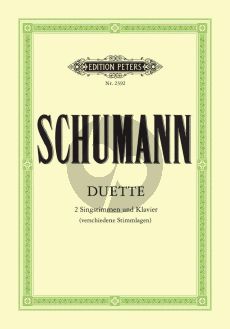 Schumann 34 Duette fur 2 Singstimmen verschiedene Stimmlagen und Klavier (Herausgeber Max Friedlaender)