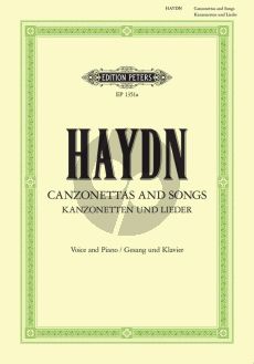 Haydn Canzonettas & Songs for Voice and Piano (12 English Canzonettas and 2 Songs with German Text and 21 German Songs) (Ludwig Landshoff)