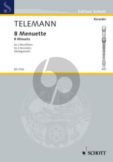 Telemann Menuette fur Sopran- und Altblockflote (Spielpartitur) (Her­aus­ge­ber Gerhard Wohlgemuth)