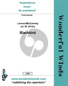 Lennon McCartney Blackbird Flute Quartet (2 Flutes, Alto and Bass Flute) (Grade 6-8 Score and Parts) (arranged by Mel Orris)