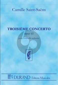 Saint Saens Concerto No.3 Op.61 Violin and Orchestra (Study Score)