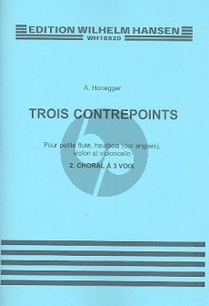 Honegger 3 Contrepoints No.2 Choral a Trois Voix Cor Anglais[Oboe]-Violin-Violoncello