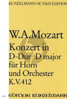 Mozart Konzert D-Dur KV 412 mit Rondo Horn und Orchester (Partitur) (Franz Beyer)