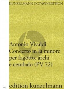 Vivaldi Konzert a-moll RV 497 (PV 72) Fagott-Streicher-Bc Partitur