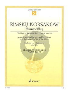 Rimsky Korsakow Flight of the Bumble Bee for Piano 4 Hands (Le Vol du Bourdon / Hummelflug) (arr. Uwe Korn)