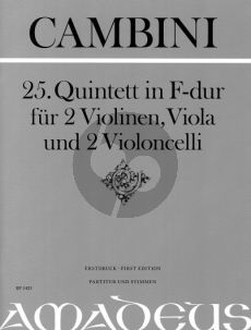 Cambini Quintet No.25 F-major 2 Vi.-Va.- 2 Vc. (Score/Parts) (Bernhard Pauler)