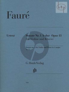 Faure Sonata No.1 A-major Op.13 Violin and Piano (edited by Fabian Kolb) (Henle-Urtext)