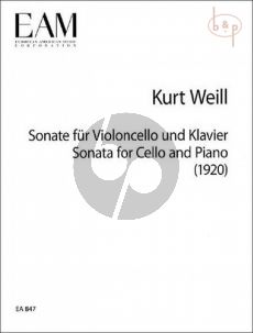 Weill Sonata (1920) (edited by Wolfgang Rathert and Jurgen Selk)