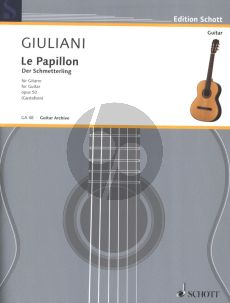 Giuliani Der Schmetterling / The Butterfly / Le Papillon Op.50 fur Gitarre (32 leichte Anfängerstücke) (Gustafson)