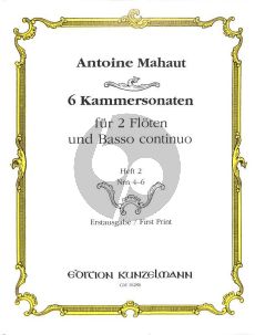 Mahaut 6 Kammersonaten Vol. 2 No. 4 - 6 2 Flöten und Bc