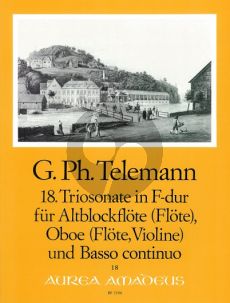 Telemann Trio Sonata F-major TWV 42:F15 Treble Rec.[Fl.]-Oboe[Vi.]-Bc