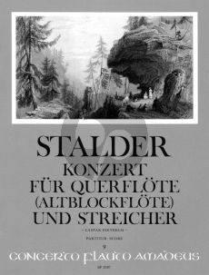 Stalder Concerto B-dur Flöte oder Altblockflöte und Streichorchester (Partitur) (Caspar Diethelm)