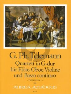 Telemann Quartett G-dur TWV 43:G2 (Tafelmusik I) Flote-Oboe-Violine-Bc (Part./Stimmen) (Bernhard Pauler und Christine Gevert)