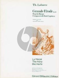 Labarre Grandes Etudes Op. 30 Compose de 8 Caprices Harpe (Alphonse Hasselmans)