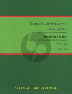 Telemann Sonata F-major TWV 41:G6 Bassoon-Bc