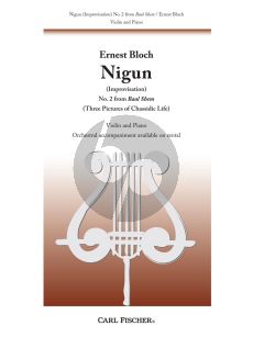 Bloch Nigun Violin and Piano (Improvisation) (No.2 from Baal Shem Three Pictures of Chassidic Life)